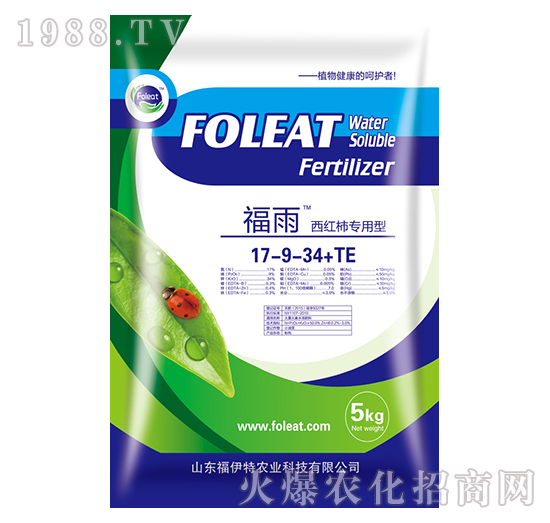 西紅柿專用型大量元素水溶肥17-9-34+TE-福雨-福伊特