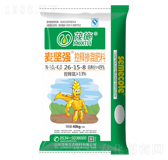 小麥專用控釋摻混肥料26-15-8-麥堅強-茂施