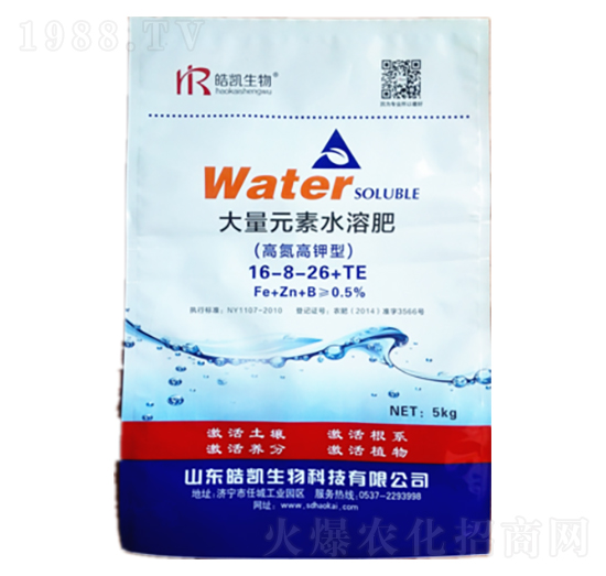 高氮高鉀型大量元素水溶肥16-8-36+TE-皓凱生物