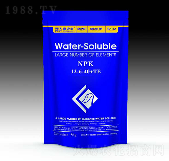 5kg大量元素水溶肥料12-6-40+TE-喜農(nóng)旺-正源肥業(yè)