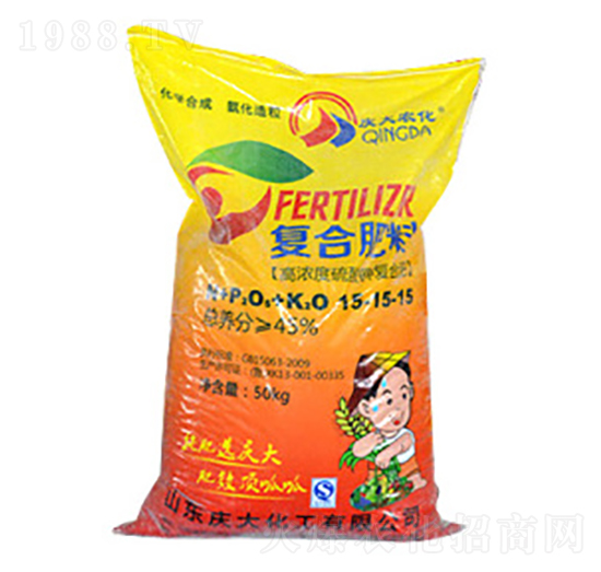 50kg高濃度硫酸鉀復合肥料15-15-15-慶大化工