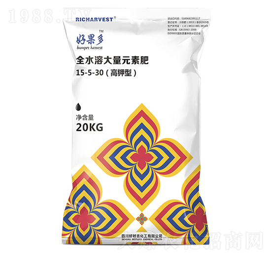 高鉀型全水溶大量元素肥15-5-30-好果多-好時吉