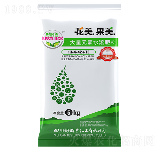 大量元素水溶肥料13-4-42+TE-花美果美-好時吉