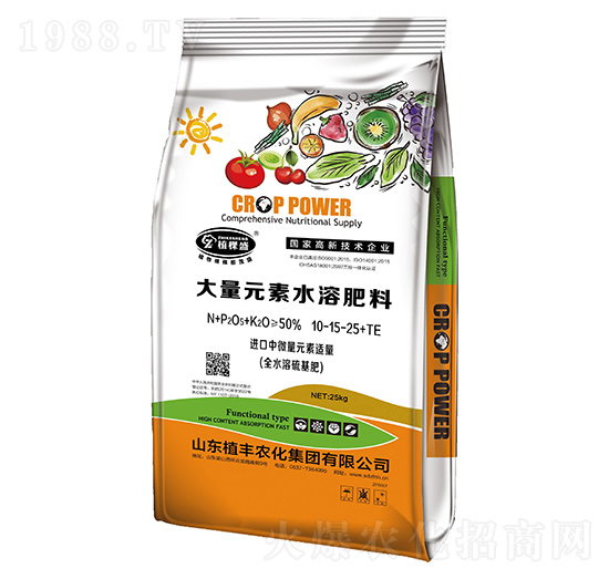 25kg大量元素水溶肥料10-15-25+TE-植棵盛-植豐農化