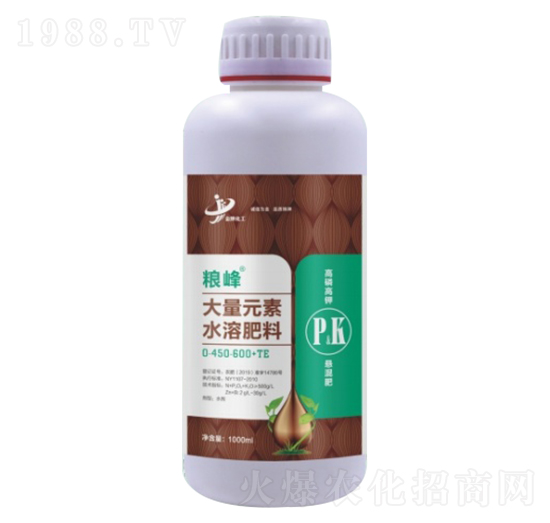 高磷高鉀型懸混肥大量元素水溶肥料0-450-600+TE 糧峰 金牌化工