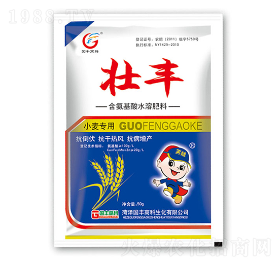 小麥專用含氨基酸水溶肥料-壯豐-國豐高科