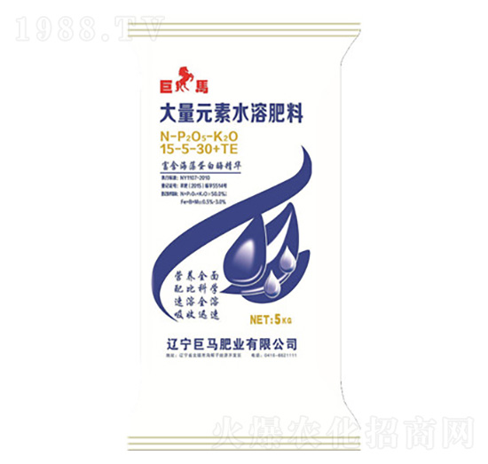 大量元素水溶肥15-5-30+TE-巨馬肥業(yè)