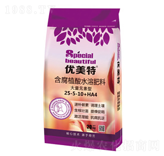 含腐植酸水溶肥料25-5-10+HA4-優(yōu)美特-恒大農業(yè)