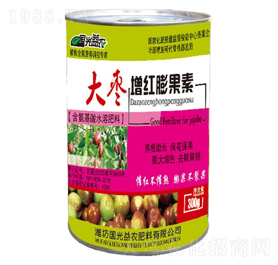 含氨基酸水溶肥料-大棗增紅膨果素-國光益農(nóng)