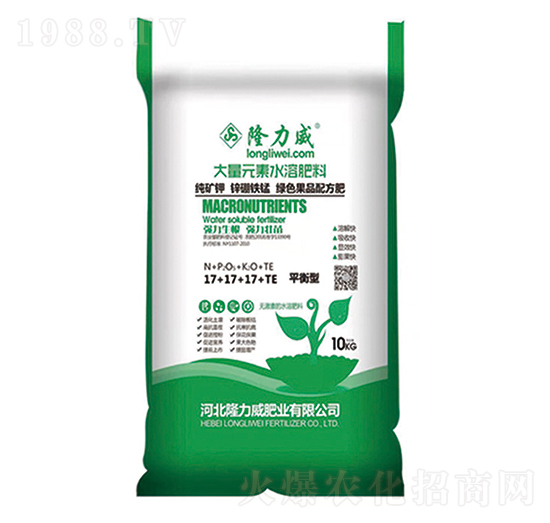 純礦鉀大量元素水溶肥17+17+17+TE-隆力威