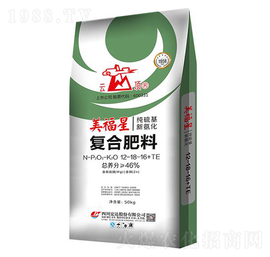 高濃度硫酸鉀復(fù)合肥料12-18-16+TE-云頂-宏達(dá)股份