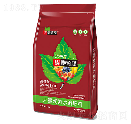 大量元素水溶肥料14-8-35+TE-麥德隆