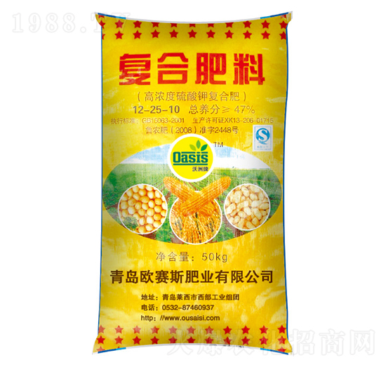 高濃度純硫酸鉀復合肥料12-25-10-歐賽斯