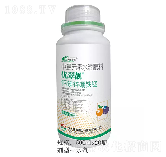 500ml優(yōu)翠靚鈣鎂鋅硼鐵錳-春雨