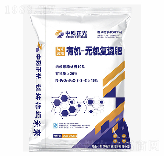 納米緩釋有機(jī)-無(wú)機(jī)復(fù)混肥料8-3-4-中科正光