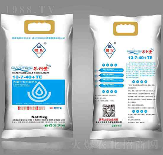 大量元素水溶肥料13-7-40+TE-果利豐-魯化好陽光