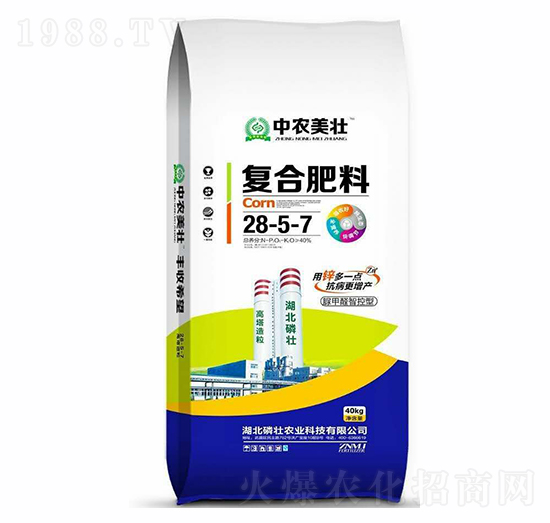 40kg脲甲醛智控型復(fù)合肥料28-5-7-中農(nóng)美壯