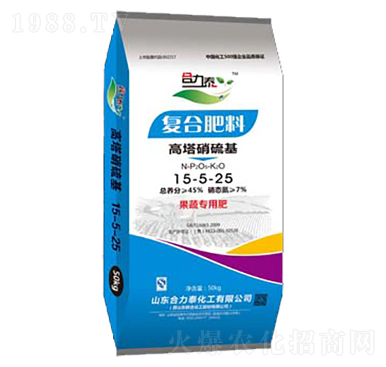 果蔬專用肥高塔硝硫基復(fù)合肥15-5-25-合力泰