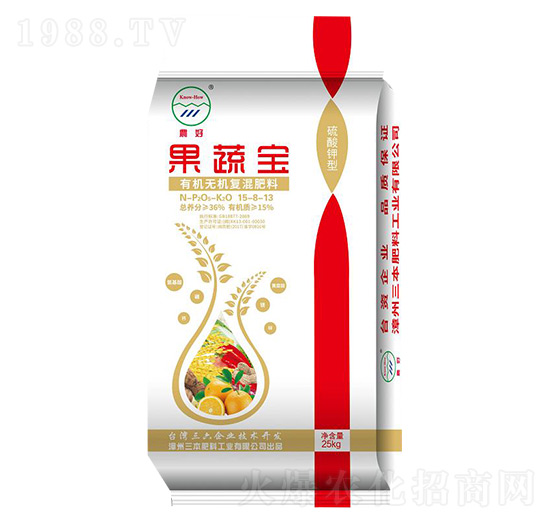 有機無機復(fù)混肥料15-8-13-果蔬寶-三本肥料