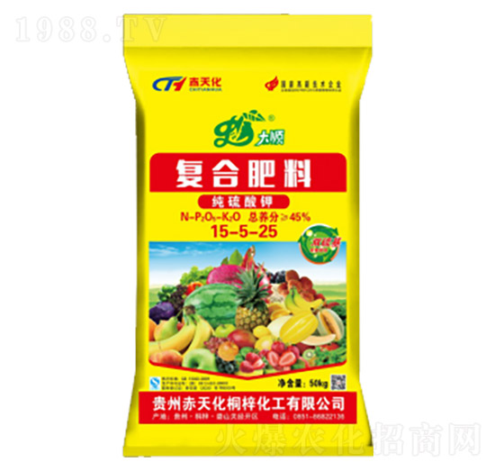 純硫酸鉀復合肥料15-5-25-赤天化