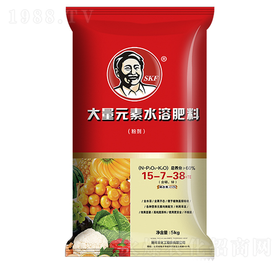 大量元素水溶肥料15-7-38+TE-施可豐