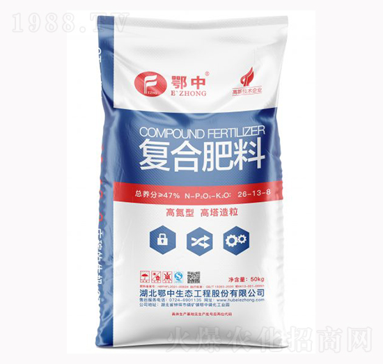 高塔造粒復(fù)合肥料26-13-8-鄂中