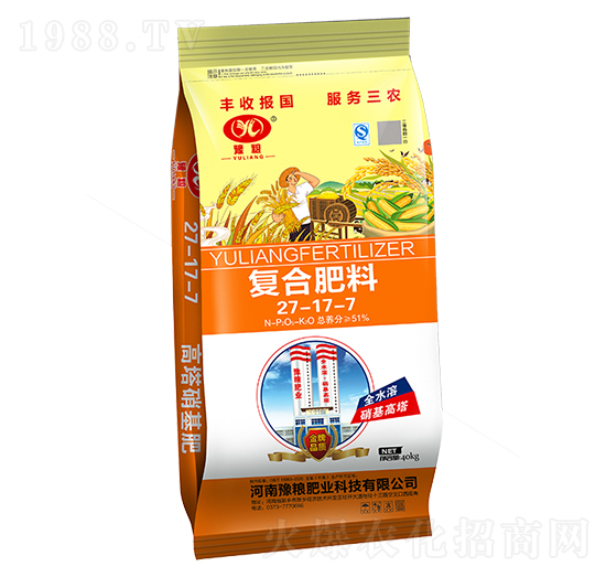 小麥專用高塔氯基復合肥料27-17-7-豫糧肥業(yè)