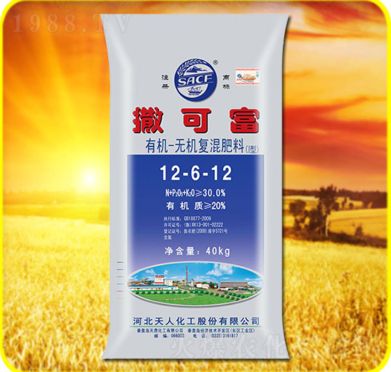 40kg有機無機復混肥料12-6-12-撒可富-天人化工