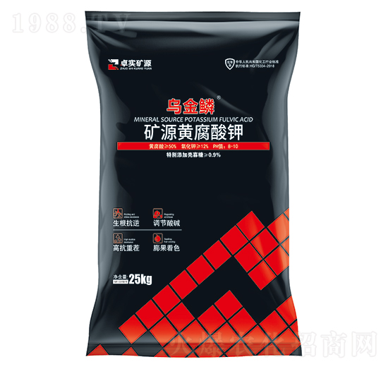 25kg礦源黃腐酸鉀-烏金鱗-卓實(shí)礦源