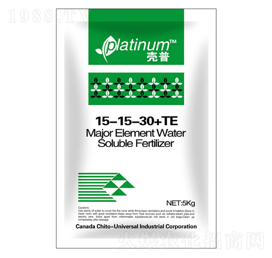大量元素水溶肥料15-15-30+TE-殼普-康冉國際