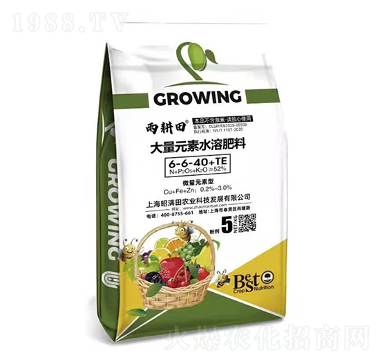 大量元素水溶肥6-6-40+TE-雨耕田-昭滿田