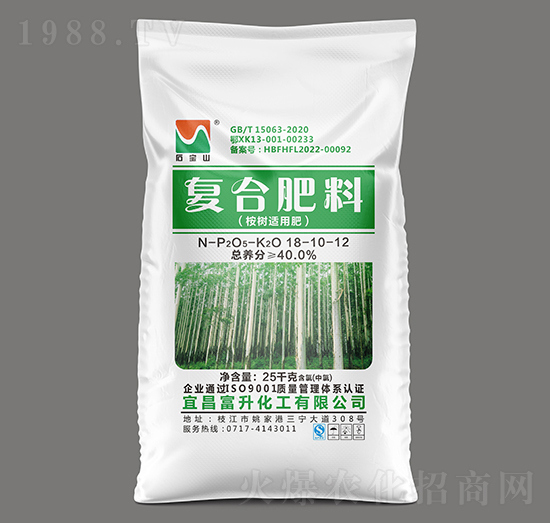 25kg桉樹適用復(fù)合肥料（氯）18-10-12-石寶山-富升化工