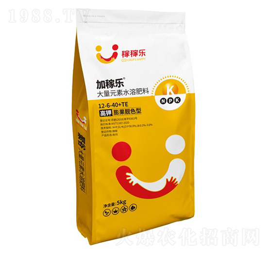 高鉀膨果靚色型大量元素水溶肥料12-6-40+TE-加稼樂(lè)-稼稼樂(lè)