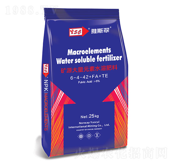 礦源大量元素水溶肥料6-4-42+FA+TE-雅斯翠