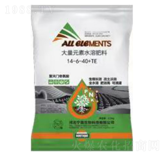 高鉀型大量元素水溶肥14-6-40+TE-翔達生物