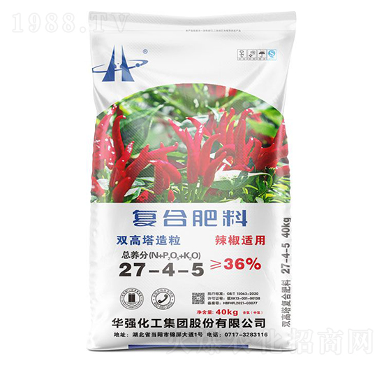 辣椒適用雙高塔造粒復(fù)合肥料27-4-5-余華強(qiáng)-華強(qiáng)化工集團(tuán)