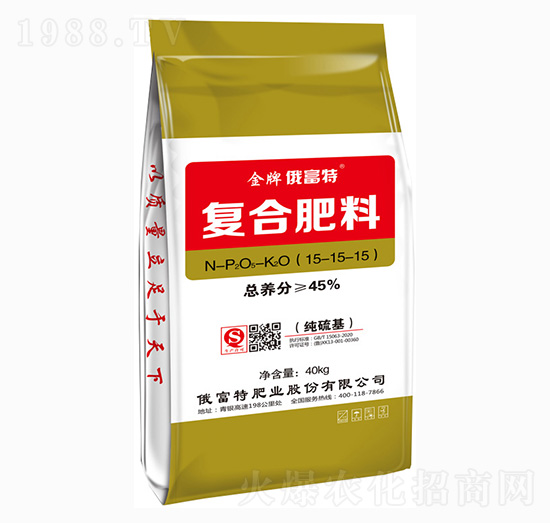 40kg純硫基復(fù)合肥料15-15-15-俄富特肥業(yè)