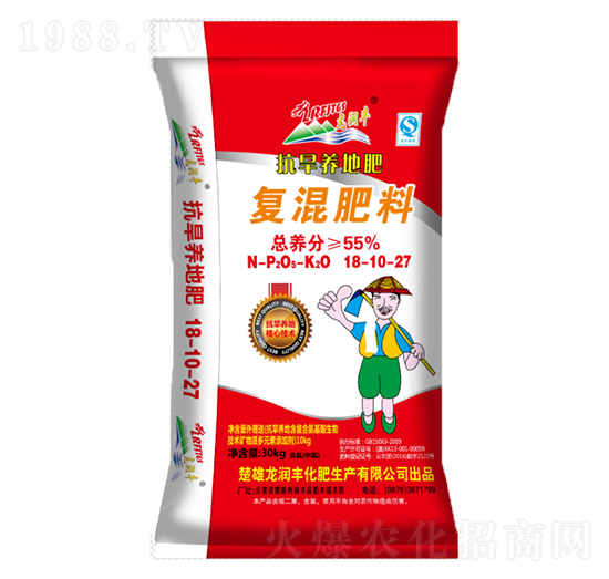 抗旱養(yǎng)地復(fù)混肥料18-10-27-龍潤(rùn)豐
