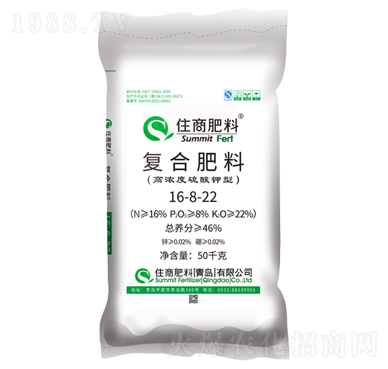 硫酸鉀型復(fù)合肥料16-8-22-住商肥料