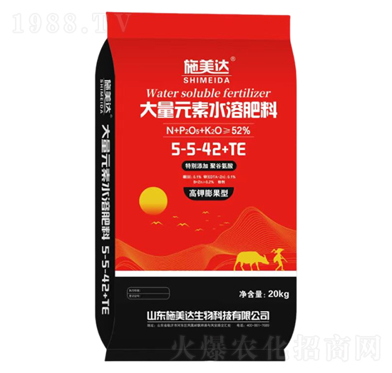 高鉀膨果型大量元素水溶肥料5-5-42+TE-施美達