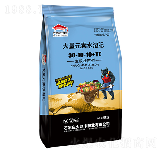 5kg生根壯苗型大量元素水溶肥30-10-10+TE-大地豐