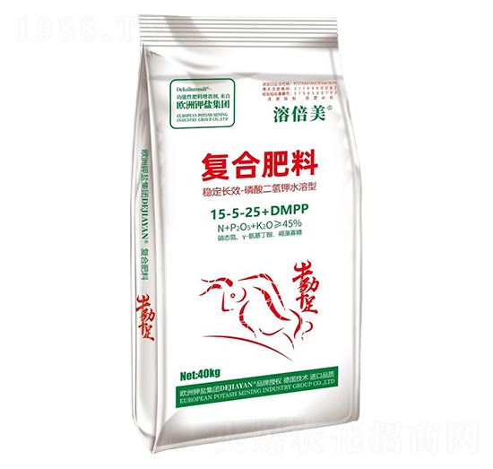穩(wěn)定長(zhǎng)效磷酸二氫鉀水溶型復(fù)合肥料15-5-25+DMPP-溶倍美-德鉀鹽國(guó)際
