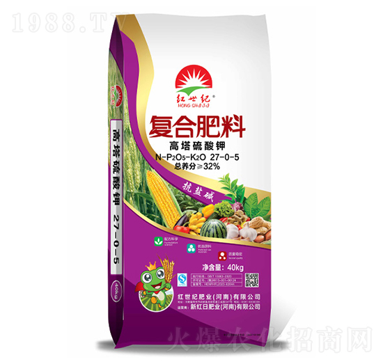 高塔硫酸鉀復(fù)合肥料27-0-5-紅世紀